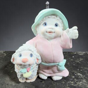 Dreamsicles Nativity Shepherd Sheep 1995 Signed Kristin Haynes Figurine Vintage